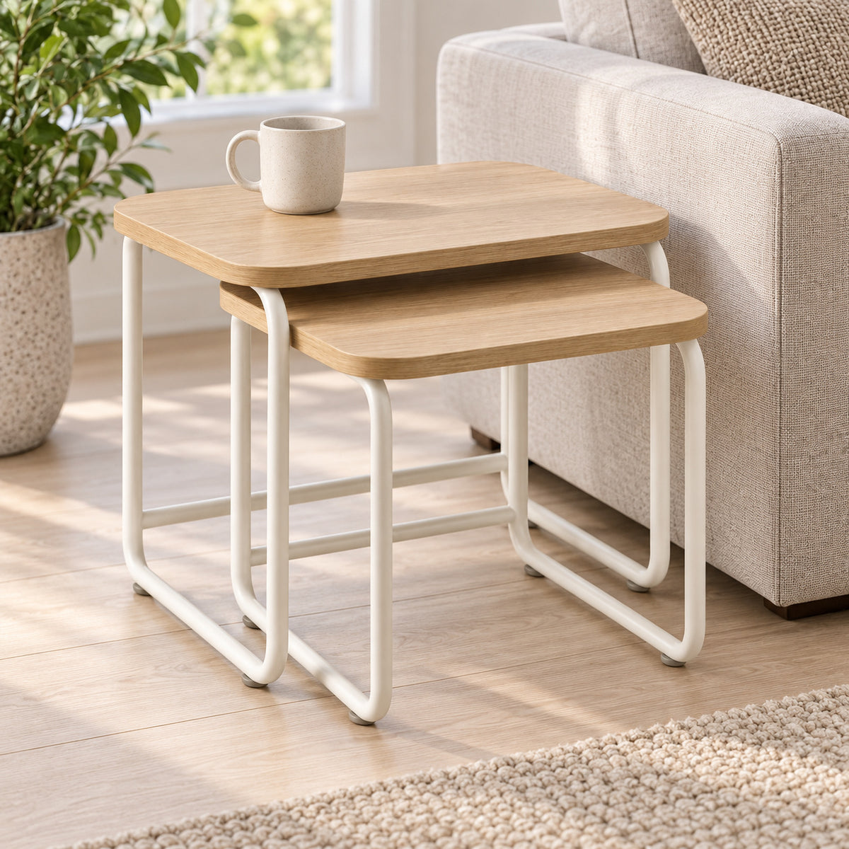Rounded Nesting Side Table Set