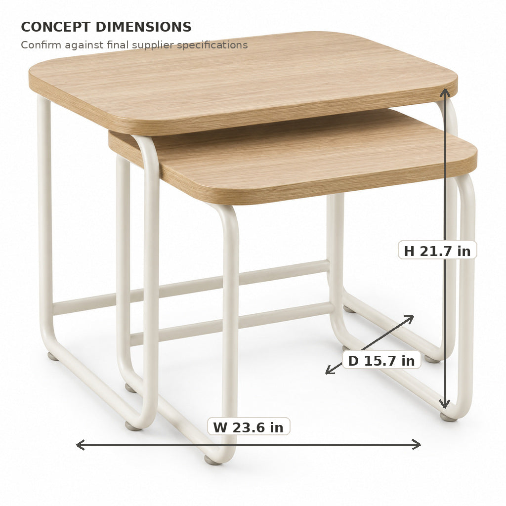Rounded Nesting Side Table Set