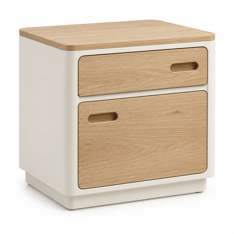 Rounded Two-Drawer Nightstand