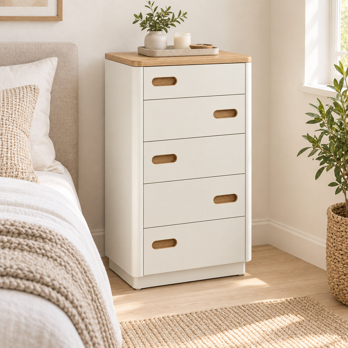 Slim Five-Drawer Storage Tower