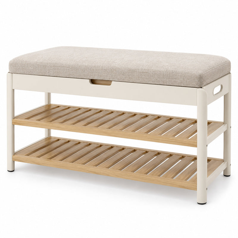 Storage Shoe Bench with Padded Seat