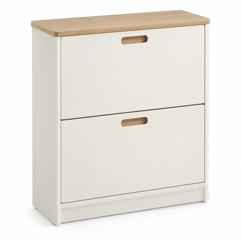 Slim Two-Tier Tilt-Out Shoe Cabinet