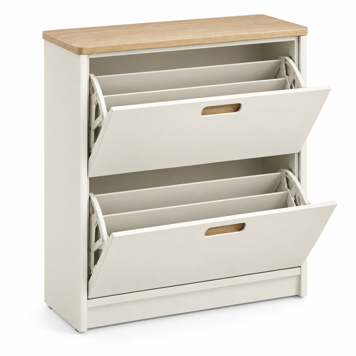 Slim Two-Tier Tilt-Out Shoe Cabinet