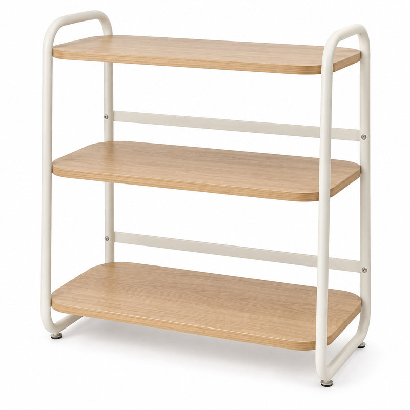 Rounded Three-Tier Open Shelf